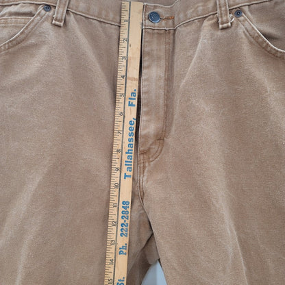Dickies Stretch Denim Relaxed Fit Straight Leg Carpenter Pant Tan 38 X 32
