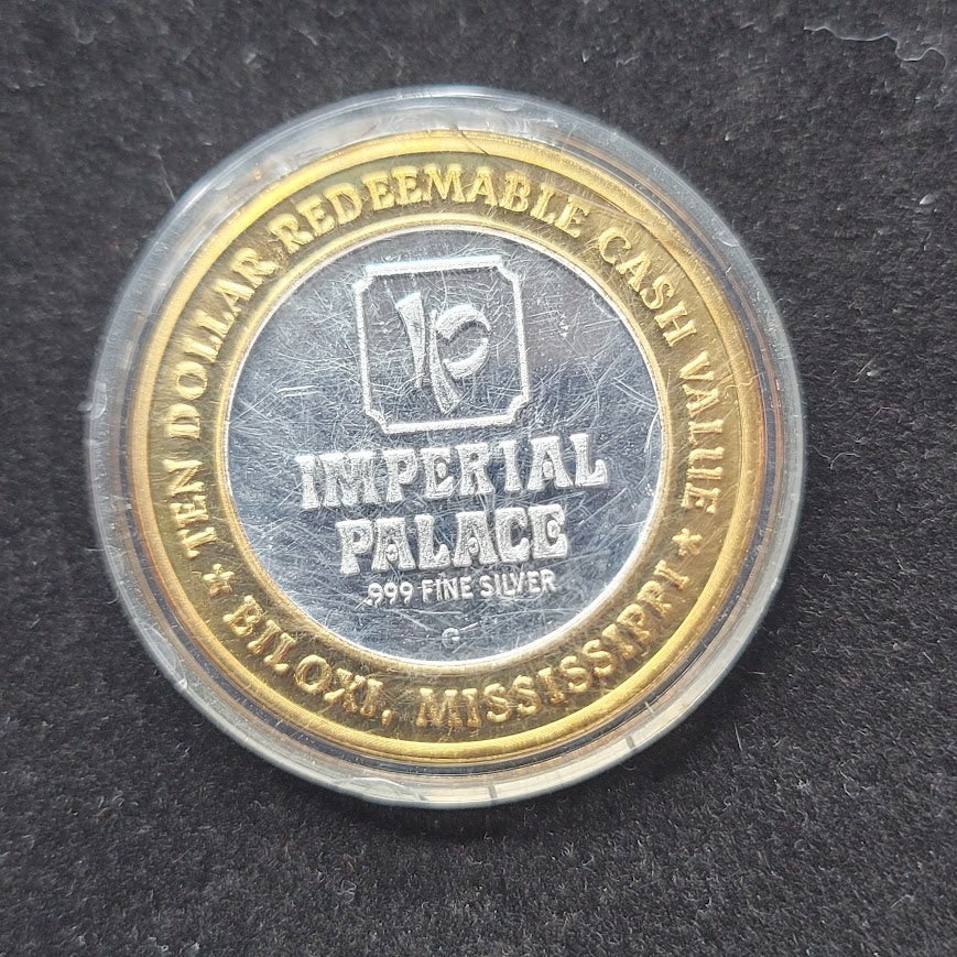 Vintage Imperial Palace Biloxi MS $10 Silver Strike Token Lot of 2