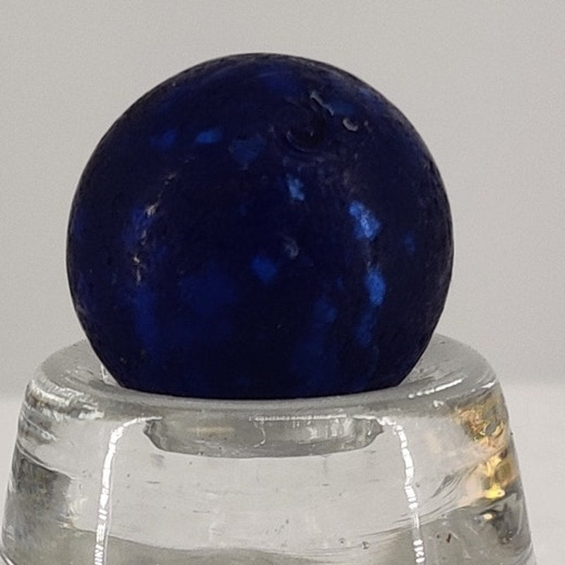 Antique German Handmade Blue Mica Glass Marble Vintage Large Shooter 3/4" #ABBY