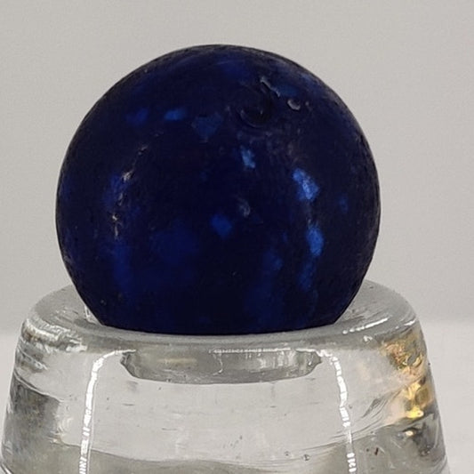 Antique German Handmade Blue Mica Glass Marble Vintage Large Shooter 3/4" #ABBY