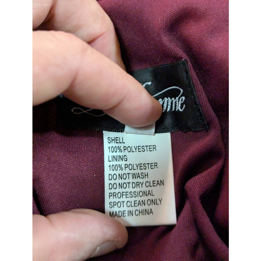 La Femme 27501 Burgundy Ruched Jersey Strappy Back Prom Gown Size 6