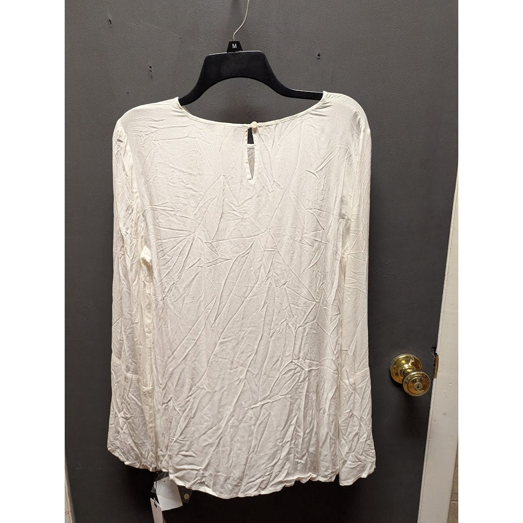 Treasure & Bond Nordstrom White Long Sleeve Rayon Blouse Size Small NEW Casual