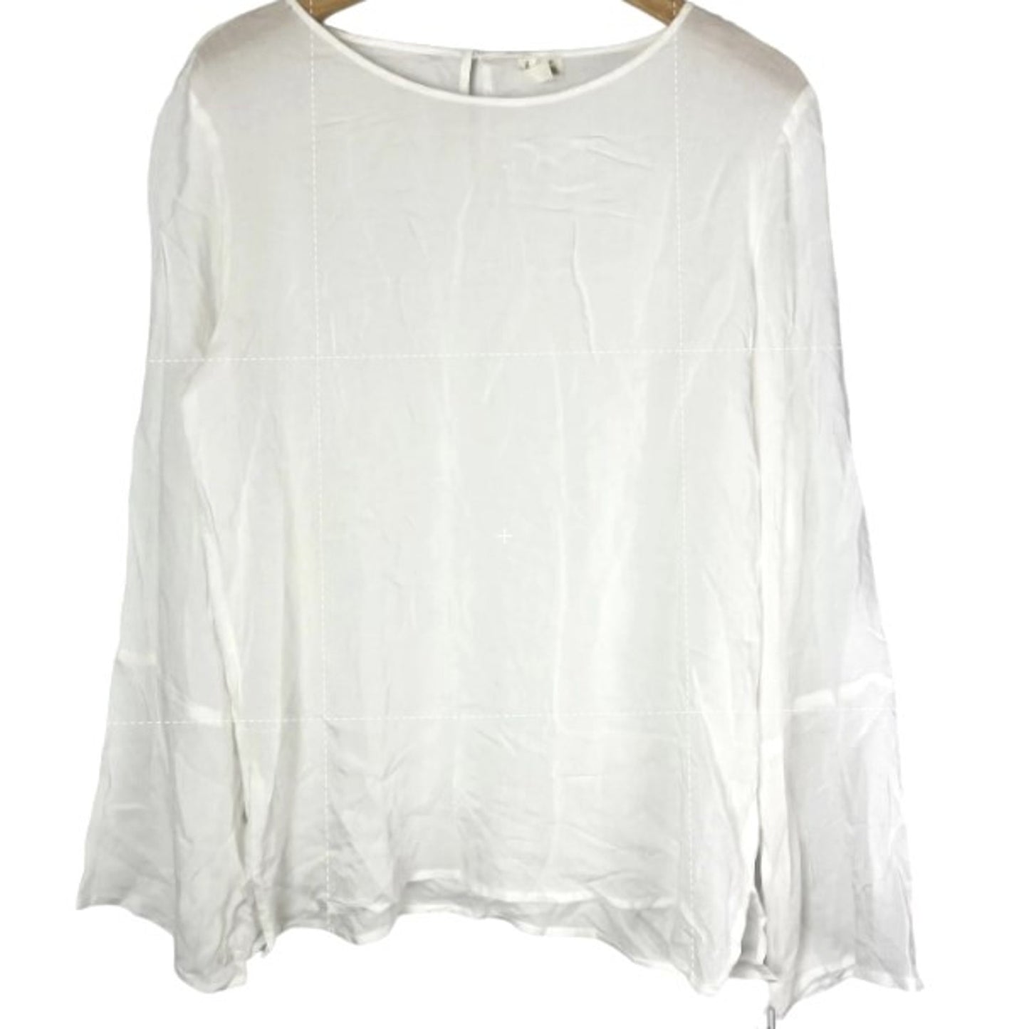 Treasure & Bond Soft Voile Round Neck Curve Hem Blouse Top XSmall XS Ivory NWT