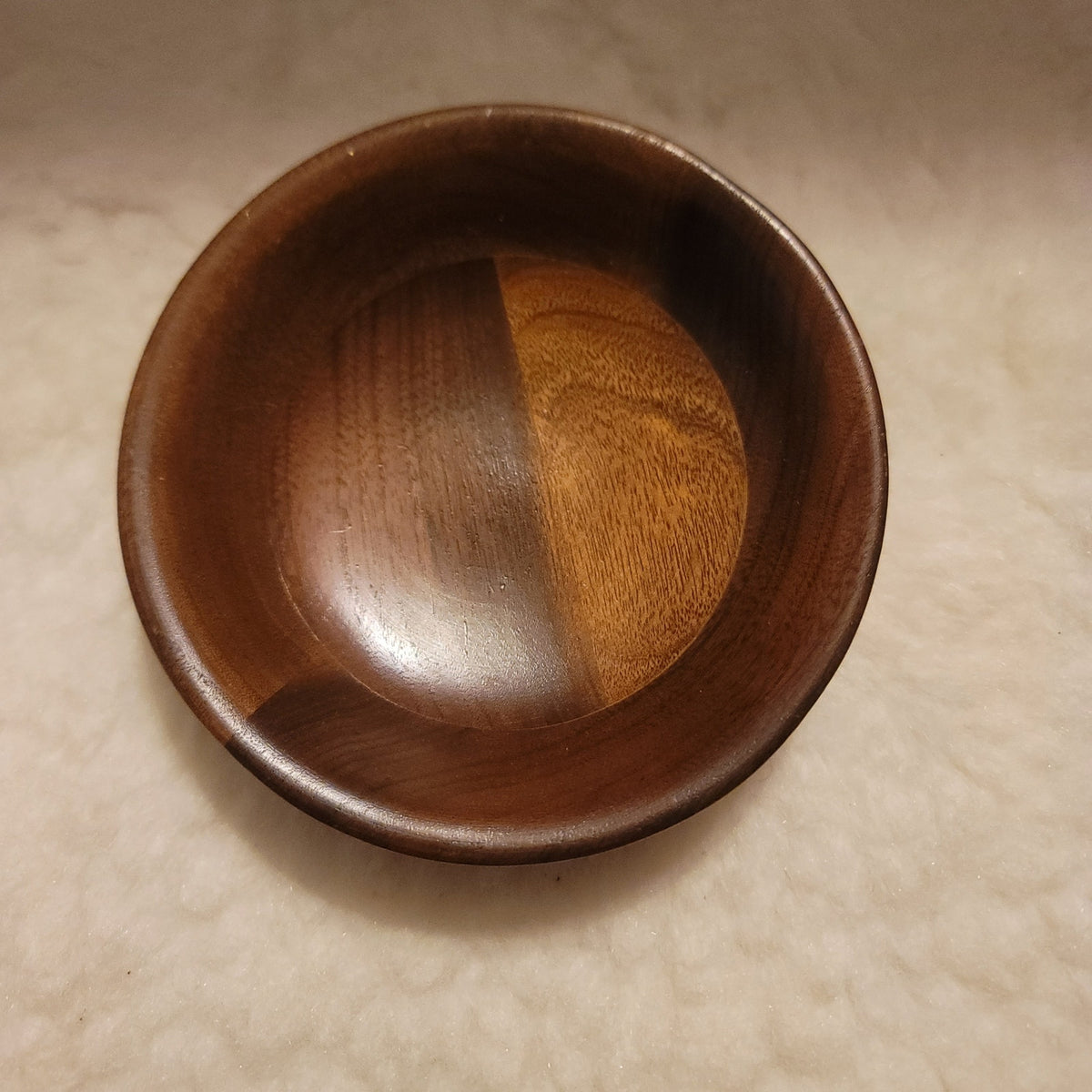 Set Of 4 Caesar Vintage Ozark Solid Wood Walnut Ware Salad Bowls 6” MCM Brown