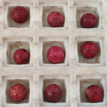 Antique German Handmade Clay Marbles Bulk Job Lot of 36 Red & Coral 9/16" #H16
