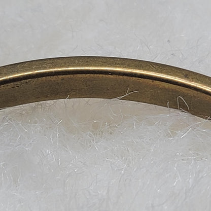 Vintage Brass & Cream Inlay Bangle Bracelet – Mid-Century Modern Minimalist