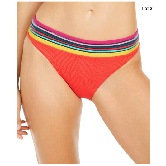 NWT Trina Turk Zebra Poppy Textured Hipster Swimsuit Bikini Bottom Size 8 NEW