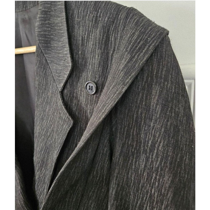 Vintage Kazah Gray Asymmetrical Moto Cropped Double Breasted Blazer Medium