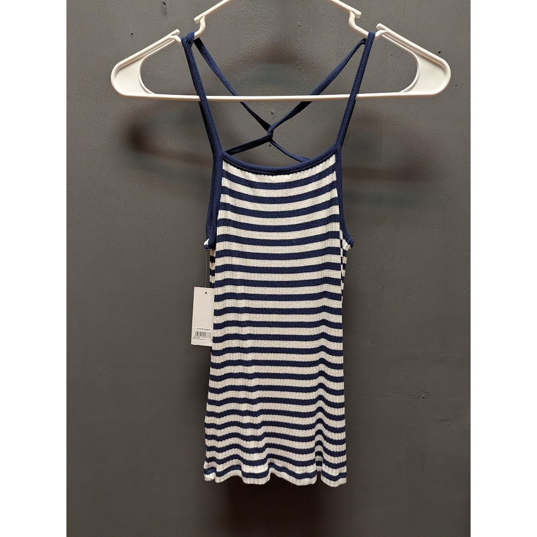Bp. Navy white stripe tank top Size XS Sleeveless ribbed shirt casual