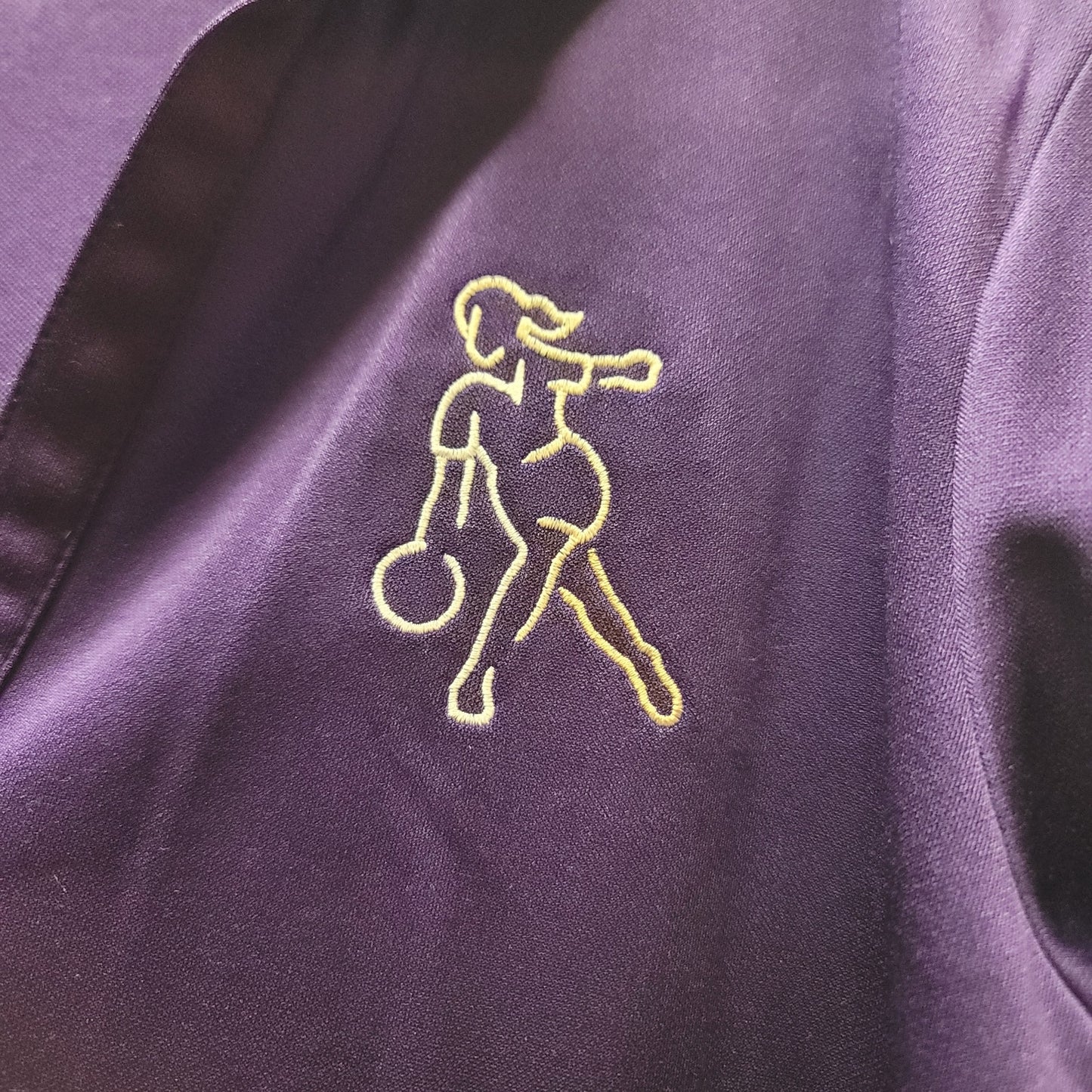 Port Authority Purple Bowling Womens Logo Performance Polo Shirt Retro Large