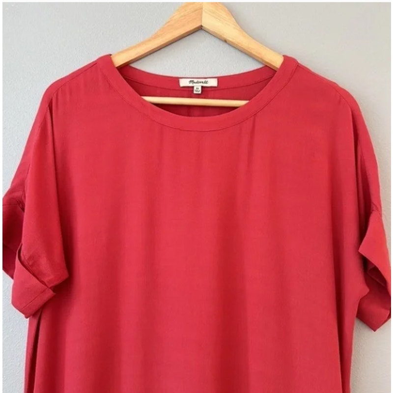 Madewell Journal Dusty Rose T-Shirt Shift Dress With Button Side Slits Plus 2X