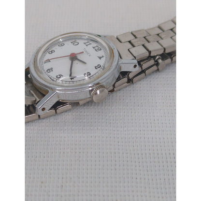 Vintage Timex Manual-Wind Mechanical Watch with Stainless Steel Expansion Band