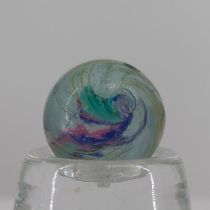 Antique German Josephs Coat Handmade Swirl Glass Marble 5/8" Toy Gem #BOXA4