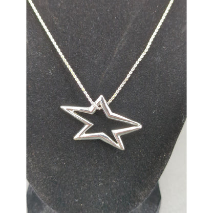 Vintage Fashion Necklace NAPIER silver star pendant 13"