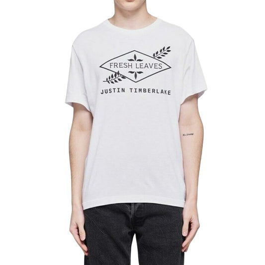 Levi’s Fresh Leaves Justin Timber Lake T-Shirt Short Sleeve Crew Neck White XL