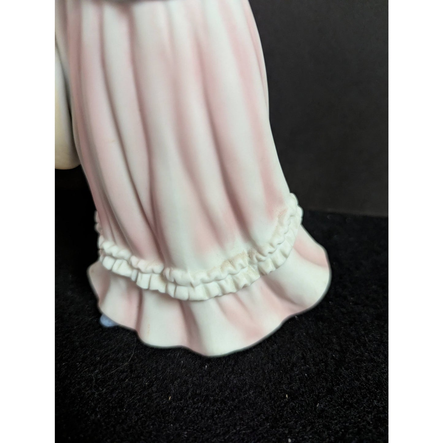 Vintage Kitschy Princess Lady Figurine Porcelain Southern Belle Pink Blue Dress