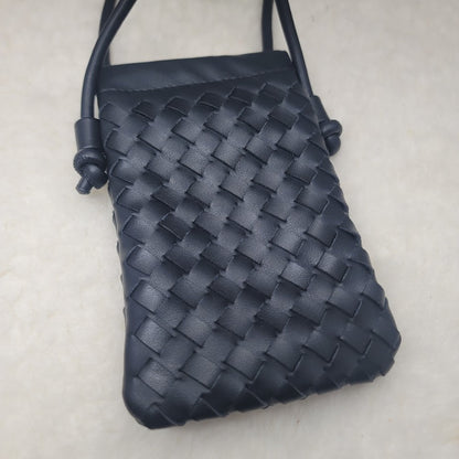 Urban Expressions JACKIE Black basketweave crossbody Vegan Leather  travel cell