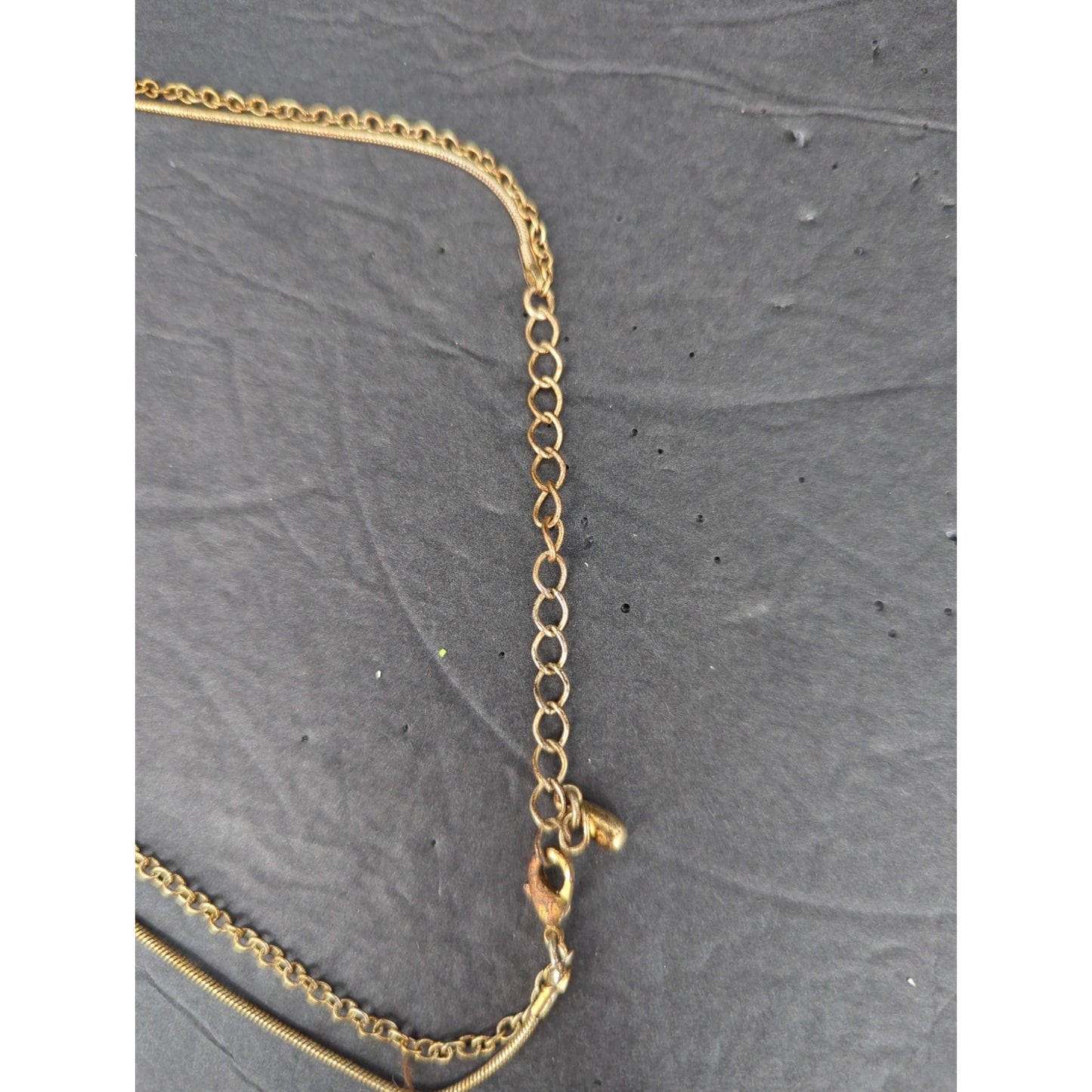 Vintage 1980s Gold Tone Layered Multi Strand Chain Necklace Glam Minimalist Chic