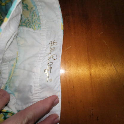 Lilly Pulitzer Callahan Shorts Size 16 Dandelion Yellow Beach Gypsies Print