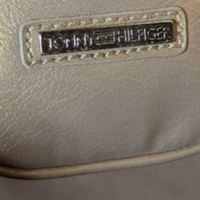 Tommy Hilfiger Metallic Gold Baguette Shoulder Bag Large Buckle Y2K Retro
