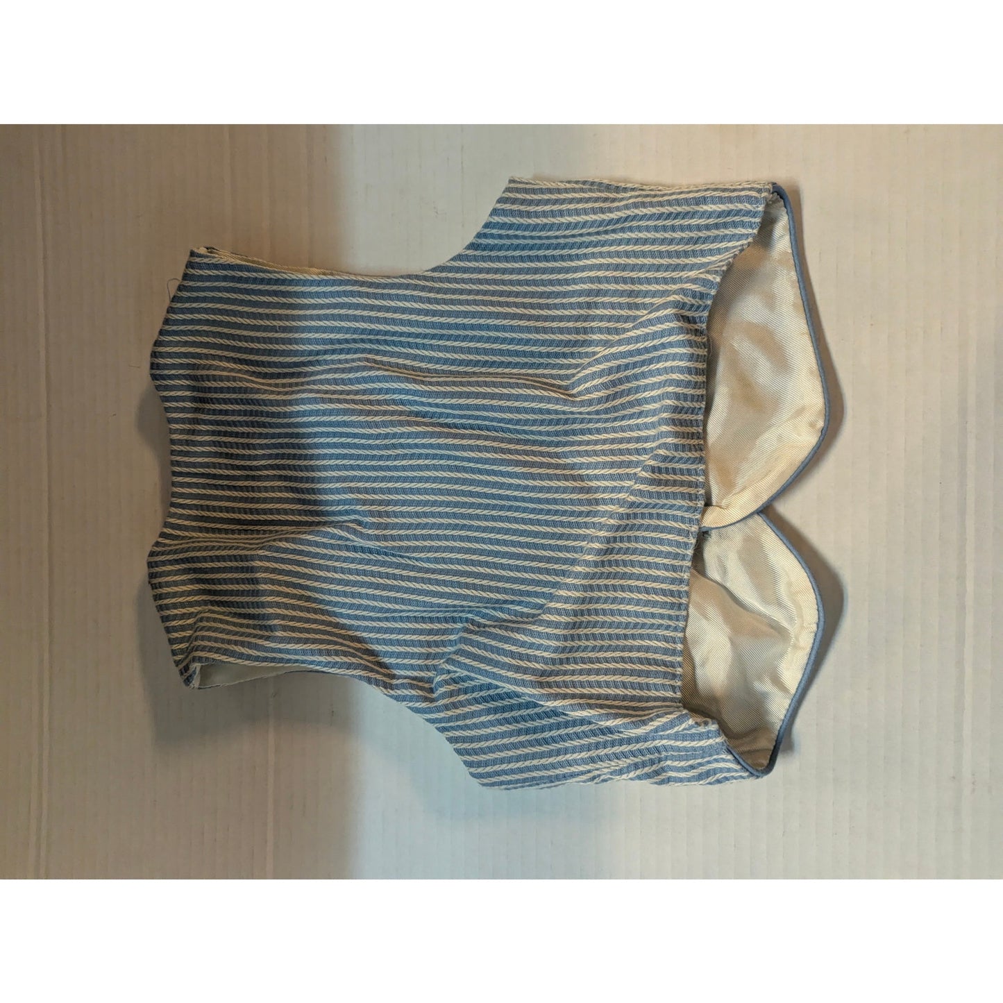 Dapper Dudes Vintage Blue White Striped Seersucker Toddler Dress Vest Bow Tie 4T