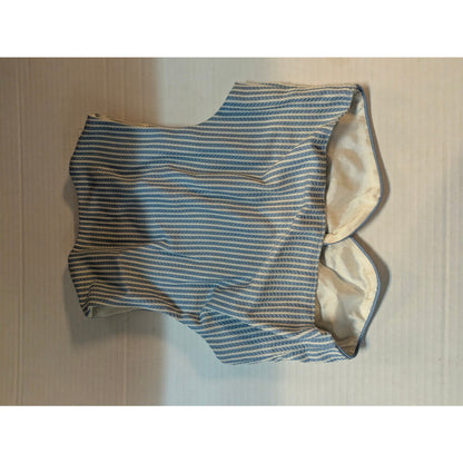 Dapper Dudes Vintage Blue White Striped Seersucker Toddler Dress Vest Bow Tie 4T