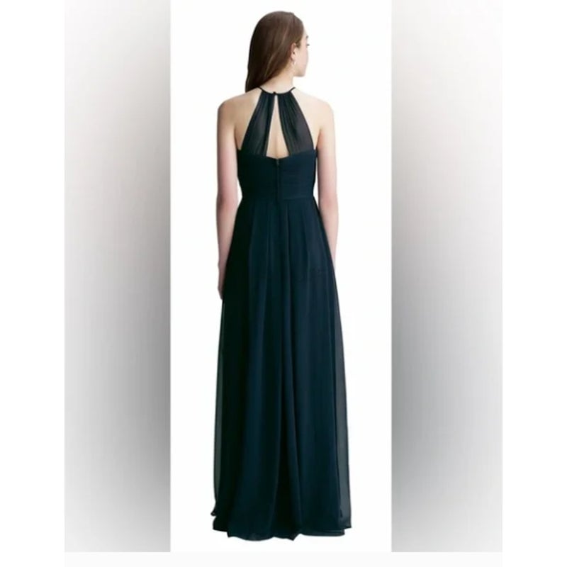 Levkoff NEW Navy Bridesmaids Floor Length Dress Size 8 Formal Maxi Wedding 7001