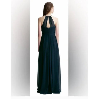 Levkoff NEW Navy Bridesmaids Floor Length Dress Size 8 Formal Maxi Wedding 7001