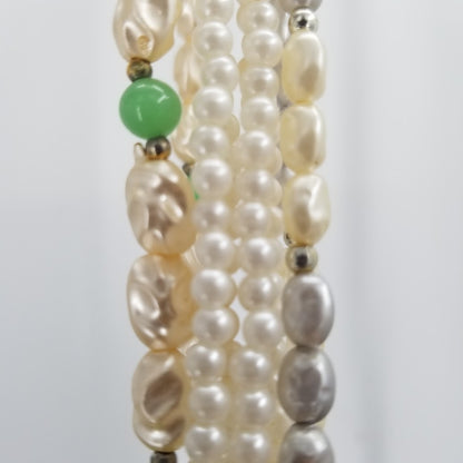 4 strands of necklaces fresh water pearl and small round plastic beads