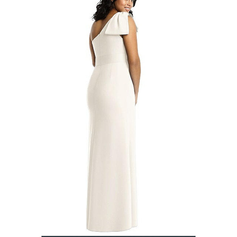After Six Wedding Dress Size 18 Style 6769 NEW Ivory One Shoulder Bow FORMAL