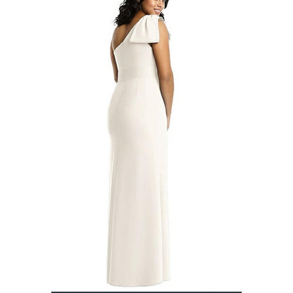 After Six Wedding Dress Size 18 Style 6769 NEW Ivory One Shoulder Bow FORMAL