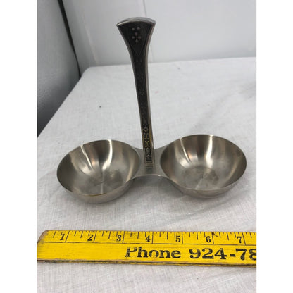 Mid Century Condiment Server Cordova Set MCM stainless steel glass mustard jelly
