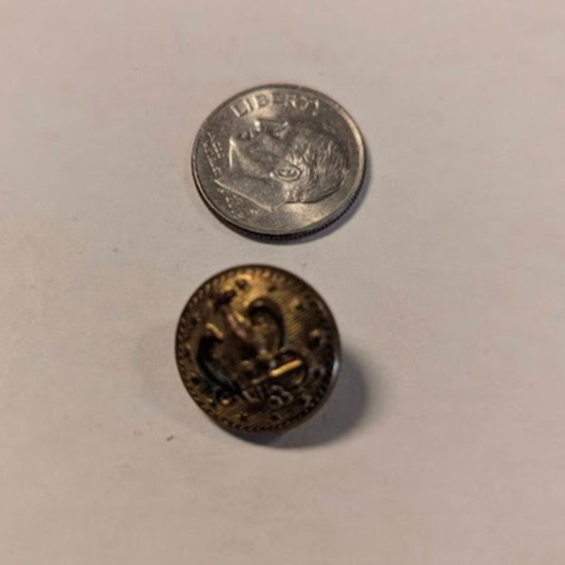 Antique Vintage Button Lot 10 Metal, Shank, Fashion Estate Collector LOT E