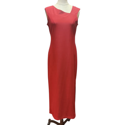 Vintage Coldwater Creek Red Knit Asymmetric Neckline Maxi Tank Dress