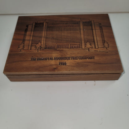 The Uniroyal Goodrich Tire Company Building 1986 playing cards souvenir box