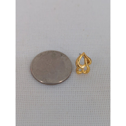 Park Lane Gold Tone Double Heart Petite Stud Earrings Minimalist Wedding