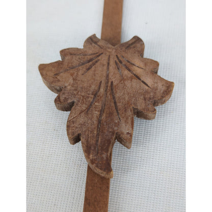 Vintage Black Forest Carved Wood Cuckoo Clock Pendulum Replacement Part Leaf