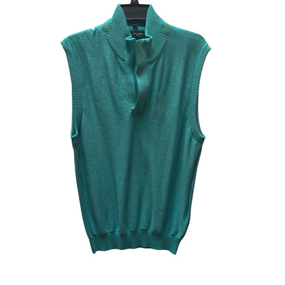 Bobby Jones Lot of 2 MEDIUM Premium Knit Golf Sweater Vests – Teal & Green (NWT)