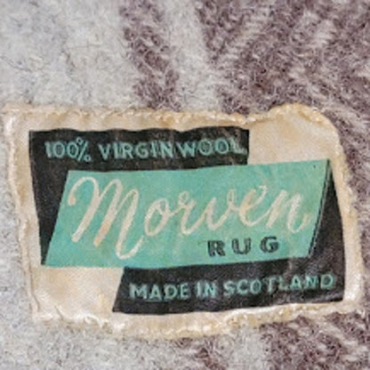 Vintage Morven Rug 100% Virgin Wool Plaid Throw Made in Scotland 32x50 cabin