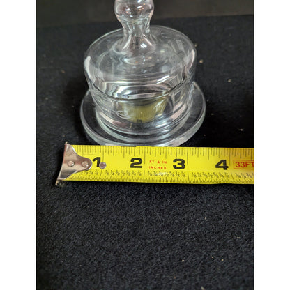 Vintage Etched Glass Mini Cheese/Butter Dome with Underplate
