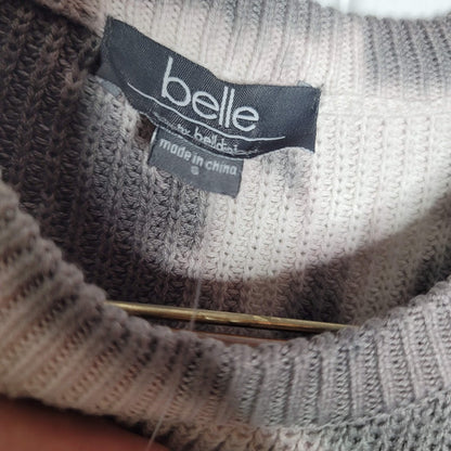 Belle Size Small Tie Dye Long sleeve Sweater crew neck Charcoal Grey Pocket HiLo