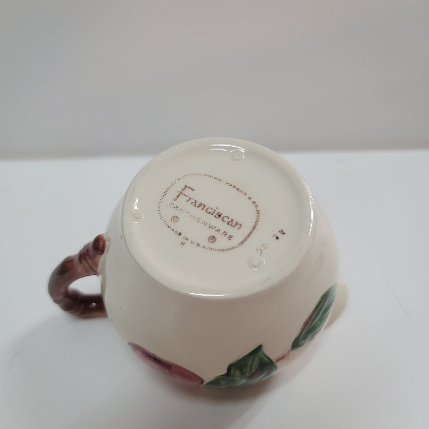 FRANCISCAN VINTAGE JUG PITCHER CREAMER Apple USA Backstamp