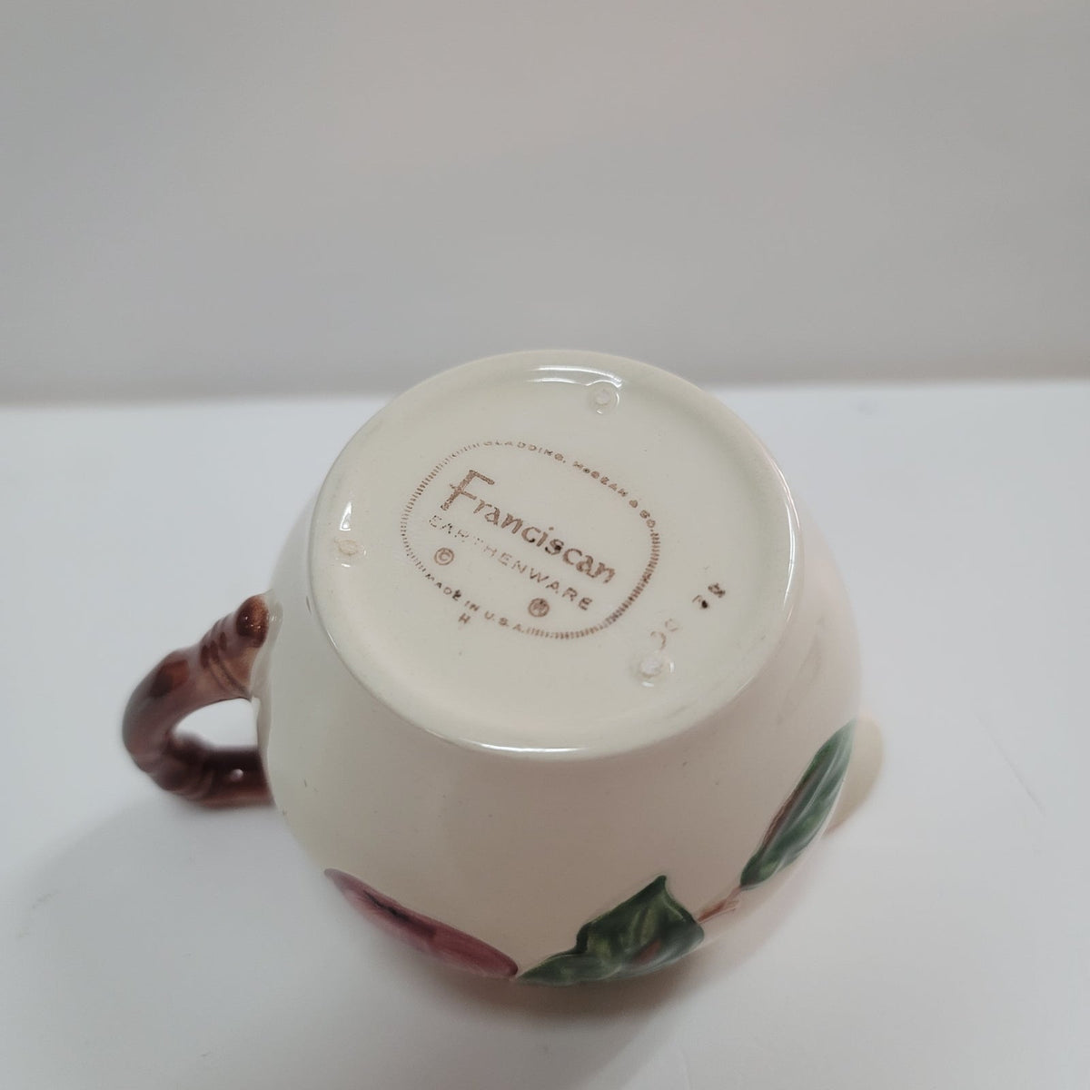 FRANCISCAN VINTAGE JUG PITCHER CREAMER Apple USA Backstamp