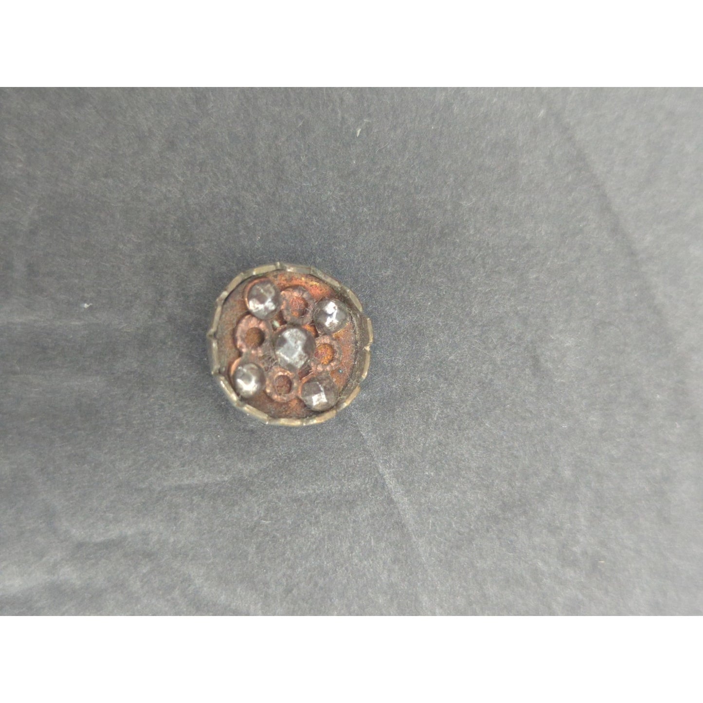 LOT E of 10 Antique Vintage Victorian Brass Mixed Materials Buttons ESTATE FIND
