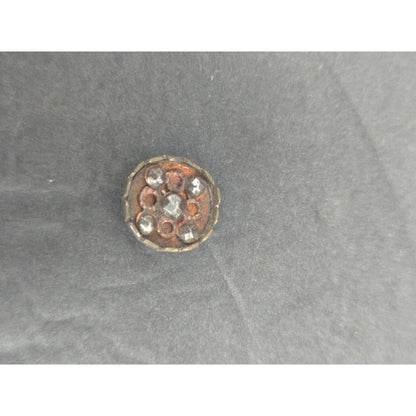 LOT E of 10 Antique Vintage Victorian Brass Mixed Materials Buttons ESTATE FIND
