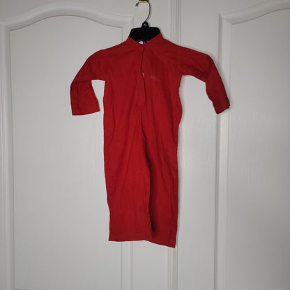Vintage toddler baby handmade 50's Halloween costume RED DEVIL w/tail