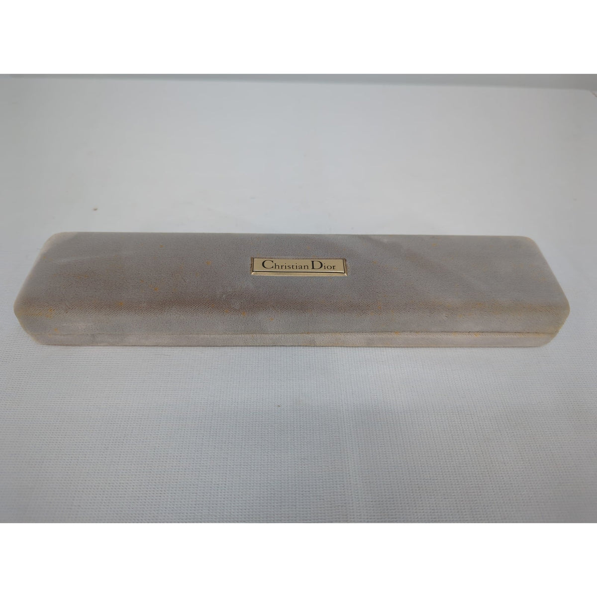 Vintage Christian Dior Bulova Watch Box Velvet Taupe Luxury Designer Case