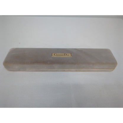 Vintage Christian Dior Bulova Watch Box Velvet Taupe Luxury Designer Case