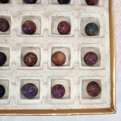 Antique German Handmade Clay Marbles Bulk Job Lot of 36 purples Player 9/16" #H9