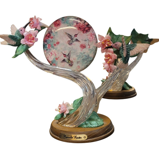 Bejeweled Garden Lena Liu Secret Garden Hummingbirds 2004 Bradford Exchange S608